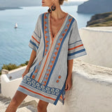 Muster in Blau und Orange